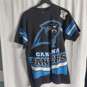 Carolina Panthers Vintage Single Stitch AOP Salem Sportswear Size Large.